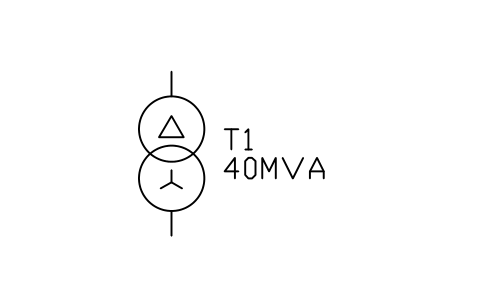 符号 Transformer, delta-star 的预览，块名 PWR_TX_DY