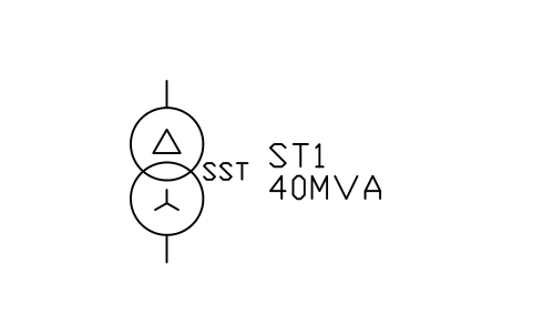符号 Station service transformer 的预览，块名 PWR_TX_STATION