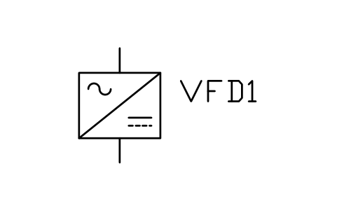 符号 Variable frequency drive 的预览，块名 PWR_VFD