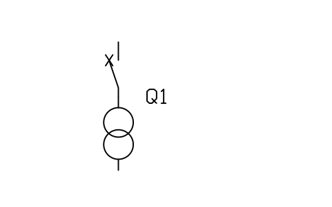Preview of the Transformer bay: breaker and transformer symbol, block PWR_BAY_TX