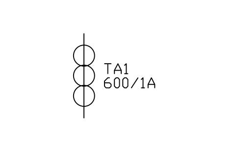 Preview of the Current transformer, three cores symbol, block PWR_CT_3CORE