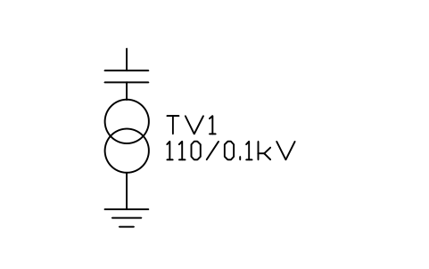 Preview of the Capacitor voltage transformer symbol, block PWR_CVT