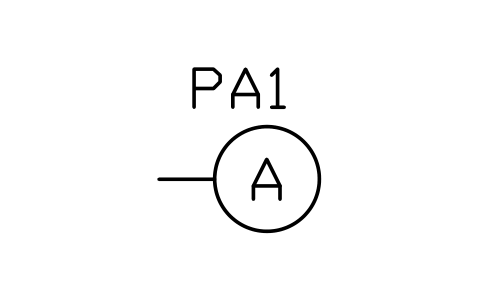 Preview of the Ammeter symbol, block PWR_M_A
