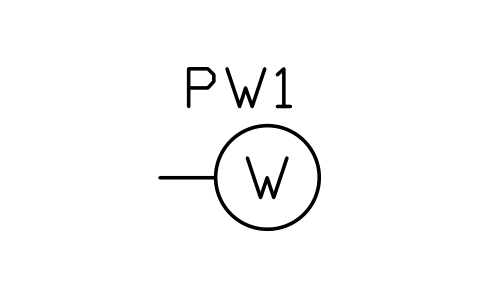 Preview of the Wattmeter symbol, block PWR_M_W