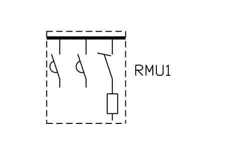 Preview of the Ring main unit (3-way) symbol, block PWR_RMU