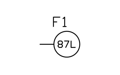 Preview of the Relay, line differential (87L) symbol, block PWR_R_87L
