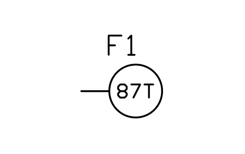 Preview of the Relay, transformer differential (87T) symbol, block PWR_R_87T