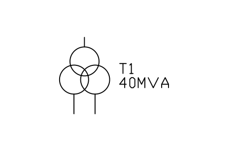 Preview of the Transformer, three winding symbol, block PWR_TX_3W