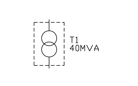 Preview of the Pad-mounted transformer symbol, block PWR_TX_PAD