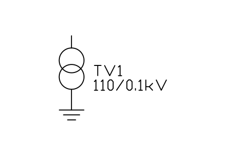Preview of the Voltage transformer symbol, block PWR_VT