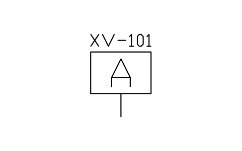 符号 Actuator, air motor, closed 的预览，块名 IS5_ACTR_A