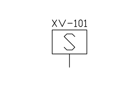 符号 Actuator, solenoid, closed 的预览，块名 IS5_ACTR_S