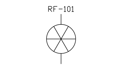符号 Rotary feeder 的预览，块名 IS5_RFDR