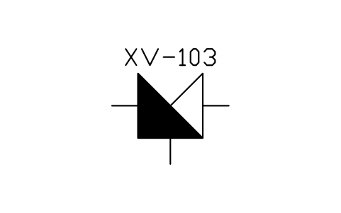 符号 3-way valve, ports 1 and 3 open 的预览，块名 IS5_VLV3_SELECT_13