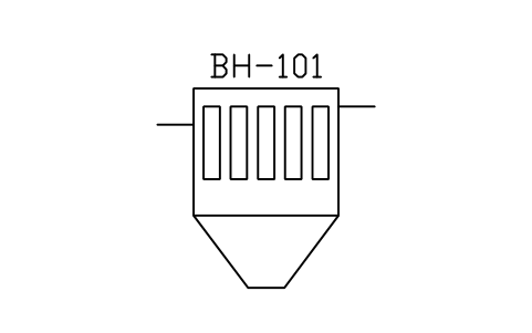 Preview of the Dust collector (baghouse) symbol, block PEQ_BAGHOUSE