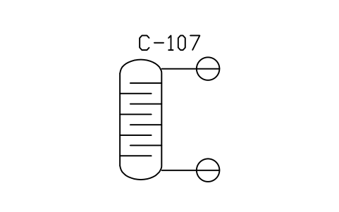 Preview of the Column with condenser and reboiler symbol, block PEQ_COL_DISTILL