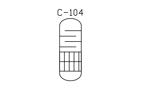 Preview of the Column, trays over packing symbol, block PEQ_COL_TRAY_PACK