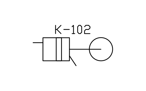 Preview of the Compressor, reciprocating symbol, block PEQ_COMP_RECIP
