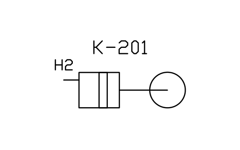 Preview of the Hydrogen compressor symbol, block PEQ_GAS_H2_COMP