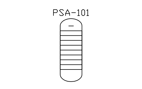 Preview of the PSA adsorber vessel symbol, block PEQ_GAS_PSA