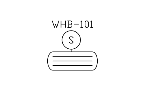 Preview of the Waste heat boiler symbol, block PEQ_HX_WHB