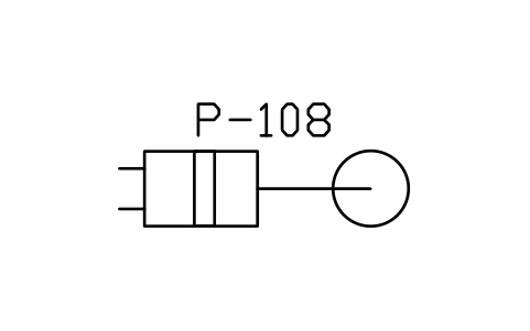 Preview of the Pump, reciprocating symbol, block PEQ_PUMP_RECIP