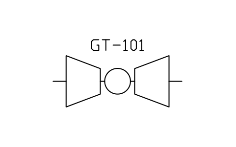 Preview of the Gas turbine symbol, block PEQ_TURB_GAS