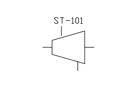 Preview of the Steam turbine symbol, block PEQ_TURB_STEAM