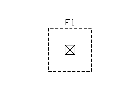 Aperçu du symbole Pad footing with column, bloc ARCH_FOOTING