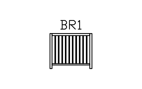 Aperçu du symbole Balustrade, vertical balusters, bloc ARCH_RAIL_BALUSTERS
