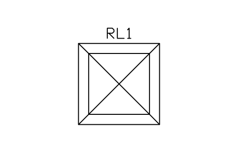 Aperçu du symbole Rooflight, pyramid lantern, bloc ARCH_ROOF_LANTERN