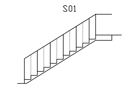 Aperçu du symbole Stair, straight flight, side view, bloc ARCH_STAIRDET_SIDE