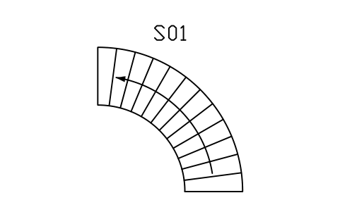 Aperçu du symbole Stair, curved, bloc ARCH_STAIR_CURVED