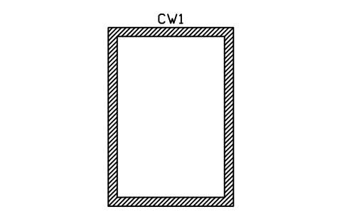 Aperçu du symbole Core wall, lift or stair core (RC), bloc ARCH_STRUCT_CORE_WALL