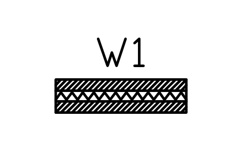 Aperçu du symbole Wall, cavity, brick and block 300, bloc ARCH_WALL_CAVITY