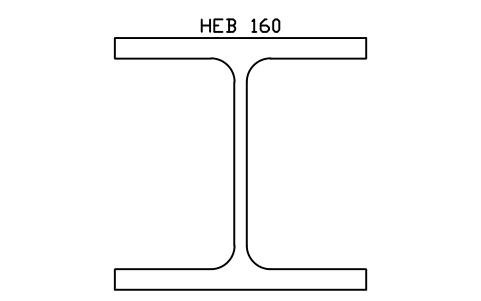 Vorschau des Symbols HEB 160, Block SEC_HEB160
