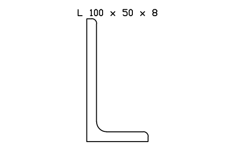 Vorschau des Symbols L 100 x 50 x 8, Block SEC_L100X50X8