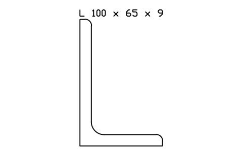 Vorschau des Symbols L 100 x 65 x 9, Block SEC_L100X65X9