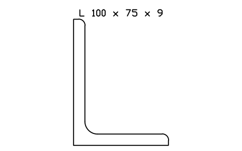 Vorschau des Symbols L 100 x 75 x 9, Block SEC_L100X75X9