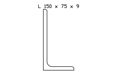 Vorschau des Symbols L 150 x 75 x 9, Block SEC_L150X75X9