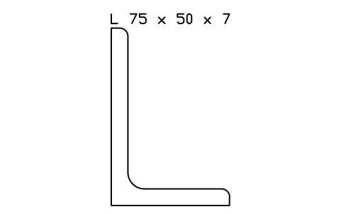 Vorschau des Symbols L 75 x 50 x 7, Block SEC_L75X50X7