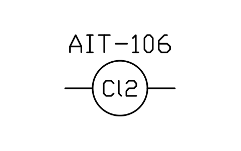 Anteprima del simbolo Residual chlorine analyser, blocco WTR_AN_CL