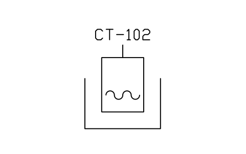 Anteprima del simbolo Chemical tank with bund, blocco WTR_CHEM_TANK_BUND