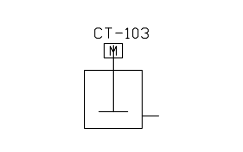 Anteprima del simbolo Chemical tank with mixer, blocco WTR_CHEM_TANK_MIX