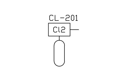 Anteprima del simbolo Chlorinator (gas), blocco WTR_CHLORINATOR