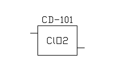 Anteprima del simbolo Chlorine dioxide generator, blocco WTR_CLO2_GEN