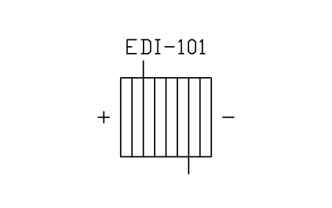 Anteprima del simbolo EDI / electrodeionisation stack, blocco WTR_EDI