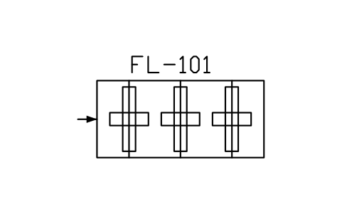 Anteprima del simbolo Flocculator, paddle, blocco WTR_FLOC_PADDLE