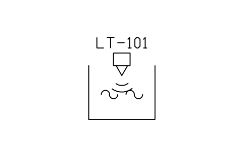 Anteprima del simbolo Level sensor, ultrasonic, blocco WTR_LEVEL_US