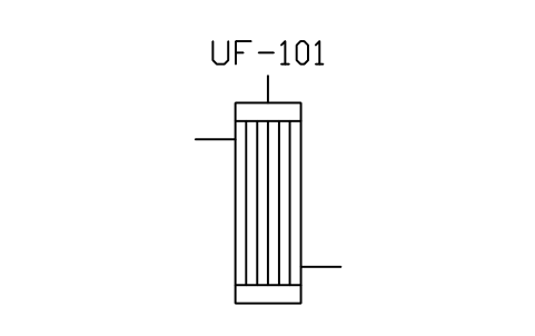 Anteprima del simbolo Membrane module, UF / MF, blocco WTR_MEMB_UF